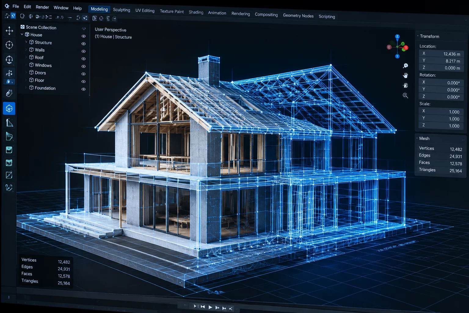 Advanced 3D Modeling Digital Mesh